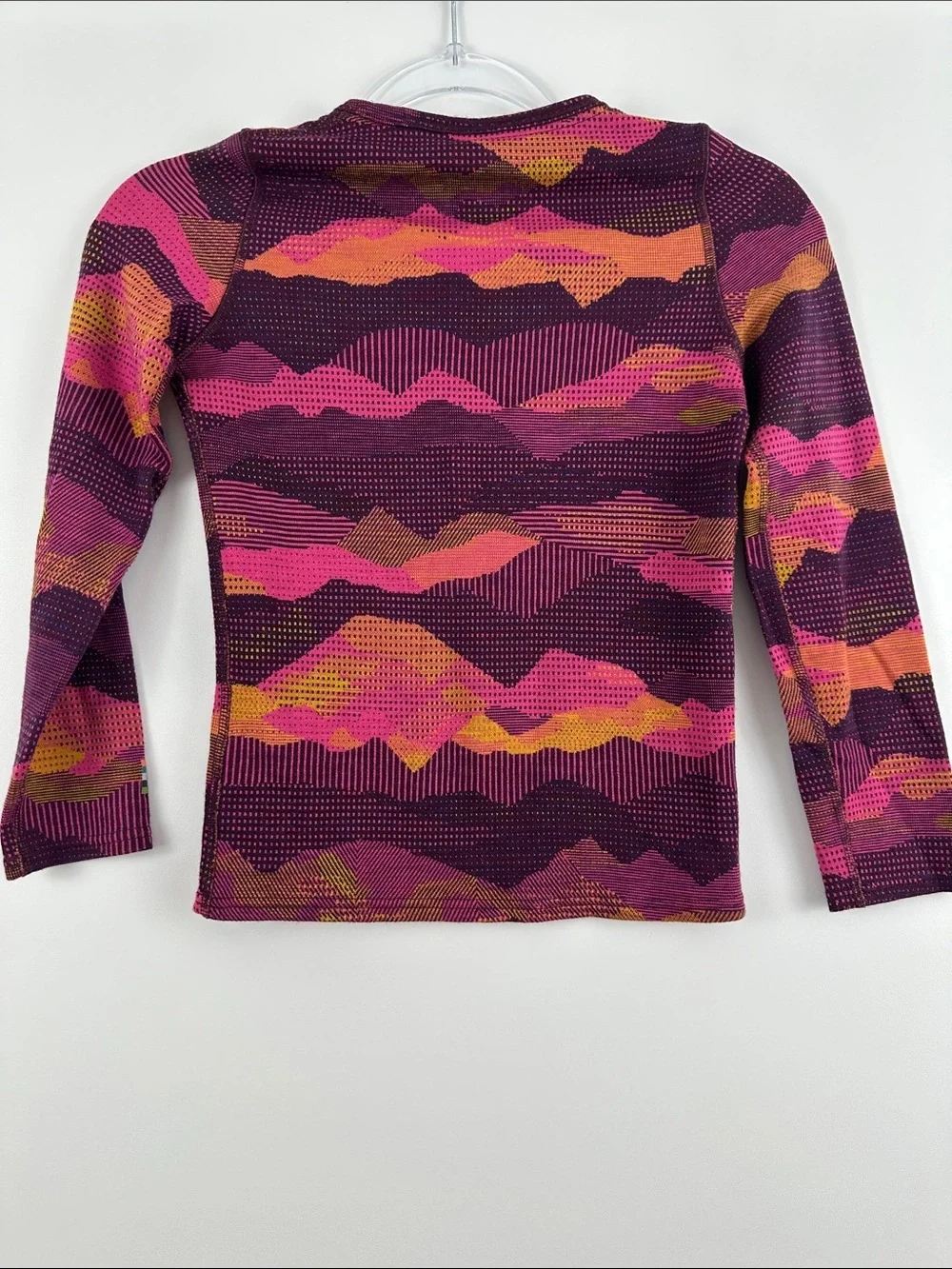 Smartwool Kids L Merino Wool Base Layer Top Colorful Mountain Print - Picture 7 of 8
